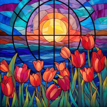 Load image into Gallery viewer, Diamond Painting - Full Round - glass art tulip flowers (30*30CM)