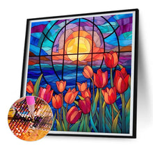 Load image into Gallery viewer, Diamond Painting - Full Round - glass art tulip flowers (30*30CM)