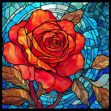 Load image into Gallery viewer, Diamond Painting - Full Round - glass art red rose flower (30*30CM)