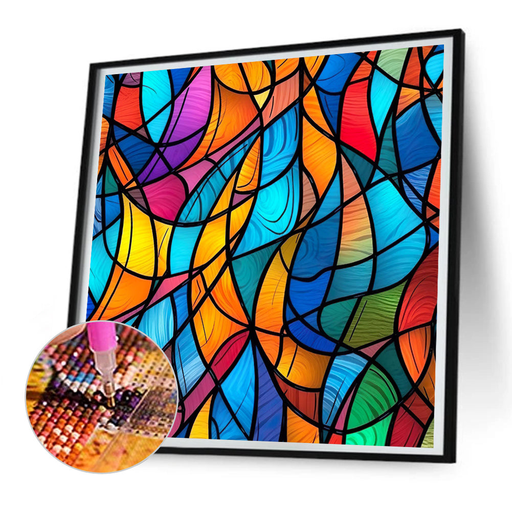 Diamond Painting - Full Round - abstract color blocks (30*30CM)