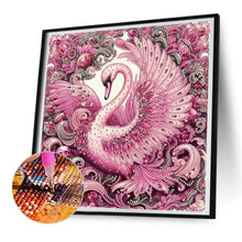 Load image into Gallery viewer, Diamond Painting - Partial Special Shaped - pink swan (30*30CM)