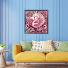 Load image into Gallery viewer, Diamond Painting - Partial Special Shaped - pink swan (30*30CM)