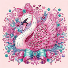 Load image into Gallery viewer, Diamond Painting - Partial Special Shaped - pink swan (30*30CM)