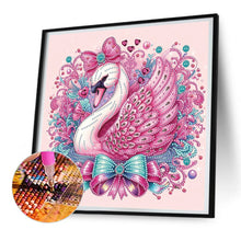 Load image into Gallery viewer, Diamond Painting - Partial Special Shaped - pink swan (30*30CM)