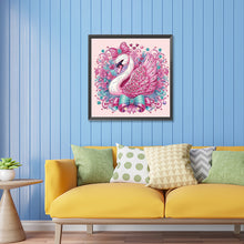 Load image into Gallery viewer, Diamond Painting - Partial Special Shaped - pink swan (30*30CM)