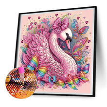 Load image into Gallery viewer, Diamond Painting - Partial Special Shaped - pink swan (30*30CM)