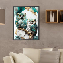 Load image into Gallery viewer, Diamond Painting - Full Round - blue and white owl (30*40CM)