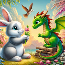 Load image into Gallery viewer, Diamond Painting - Full Round - Rabbit and Dragon (30*30CM)