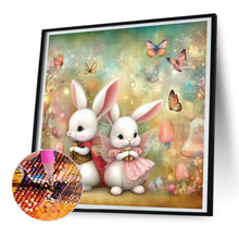 Load image into Gallery viewer, Diamond Painting - Full Round - two white rabbits (30*30CM)
