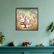 Load image into Gallery viewer, Diamond Painting - Full Round - two white rabbits (30*30CM)