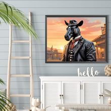 Load image into Gallery viewer, Diamond Painting - Full Round - Handsome western cowboy dark horse (40*30CM)