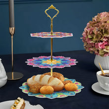 Load image into Gallery viewer, 3-Tiered Diamond Painting Serving Tray for Coffee Table Serving Serving Food