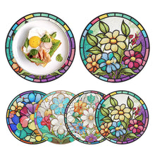 Load image into Gallery viewer, 4 PCS Acrylic Diamond Painted Placemats Kitchen Dish Mat for Kitchen (Flower)