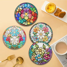 Load image into Gallery viewer, 4 PCS Acrylic Diamond Painted Placemats Kitchen Dish Mat for Kitchen (Flower)
