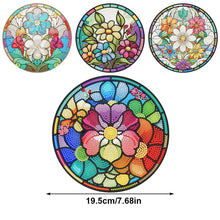 Load image into Gallery viewer, 4 PCS Acrylic Diamond Painted Placemats Kitchen Dish Mat for Kitchen (Flower)