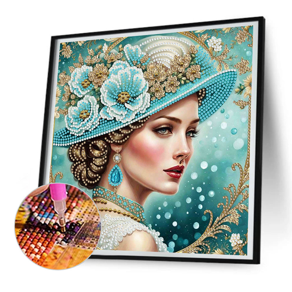 Diamond Painting - Partial Special Shaped - noble lady (30*30CM)