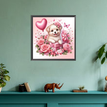 Load image into Gallery viewer, Diamond Painting - Full Round - love rose puppy (30*30CM)