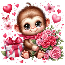 Load image into Gallery viewer, Diamond Painting - Full Round - love rose monkey (30*30CM)