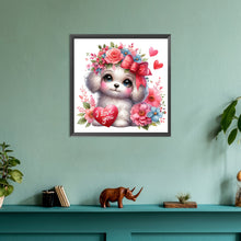 Load image into Gallery viewer, Diamond Painting - Full Round - love rose white dog (30*30CM)