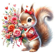 Load image into Gallery viewer, Diamond Painting - Full Round - love rose squirrel (30*30CM)