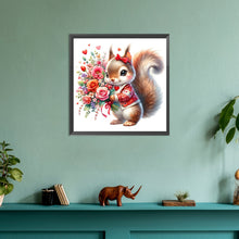 Load image into Gallery viewer, Diamond Painting - Full Round - love rose squirrel (30*30CM)