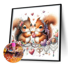 Load image into Gallery viewer, Diamond Painting - Full Round - love rose two squirrels (30*30CM)