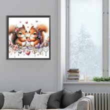 Load image into Gallery viewer, Diamond Painting - Full Round - love rose two squirrels (30*30CM)