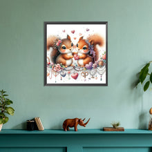 Load image into Gallery viewer, Diamond Painting - Full Round - love rose two squirrels (30*30CM)