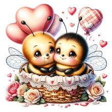 Load image into Gallery viewer, Diamond Painting - Full Round - love rose two bees (30*30CM)