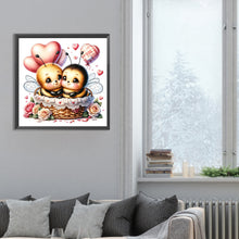 Load image into Gallery viewer, Diamond Painting - Full Round - love rose two bees (30*30CM)
