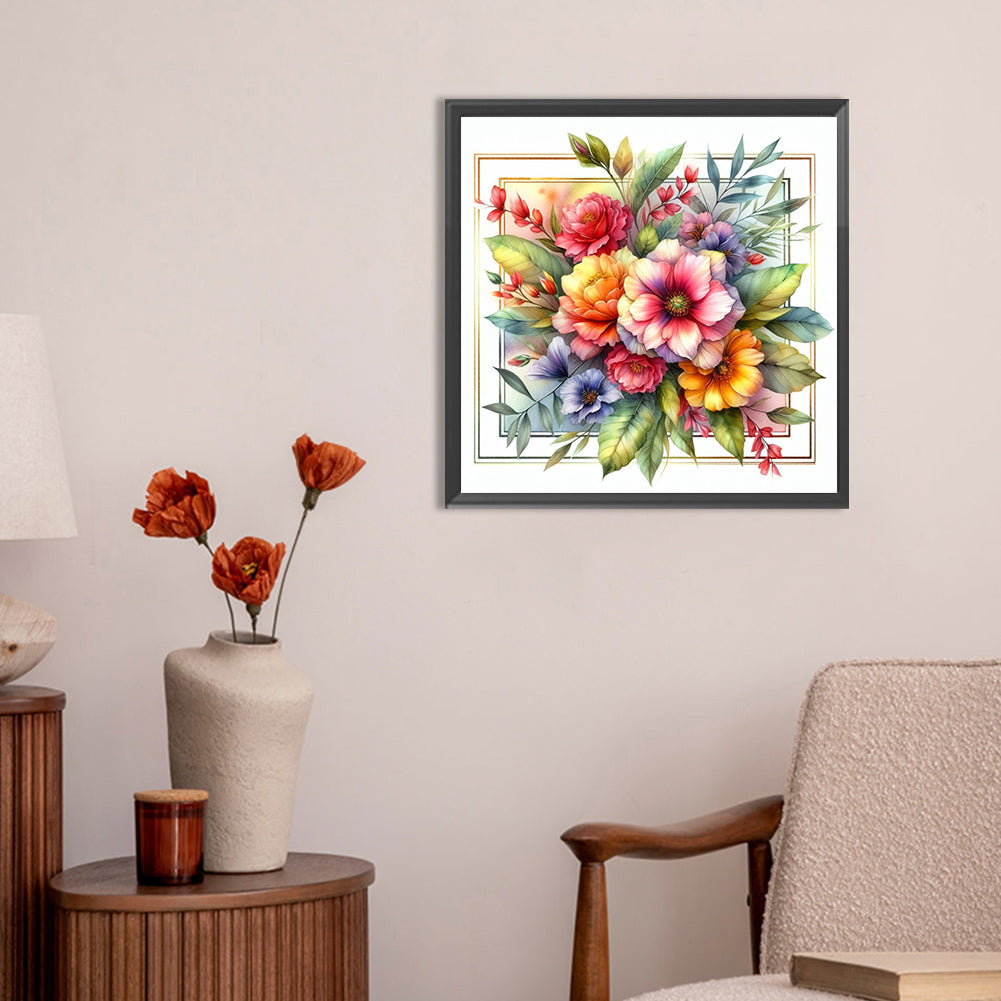 Diamond Painting - Full Round - Flowers overflowing the frame (30*30CM)