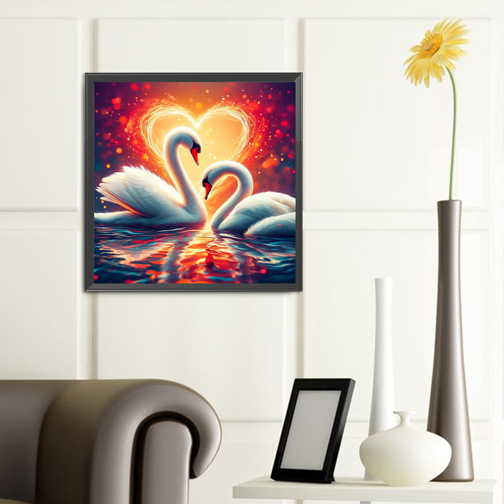 Diamond Painting - Full Round - love swan (40*40CM)