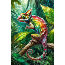 Load image into Gallery viewer, Diamond Painting - Full Round - chameleon on tree (40*60CM)