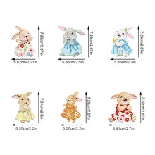 Load image into Gallery viewer, 6 PCS Double Sided Special Shape Diamond Painting Keychain for Beginners(Rabbit)