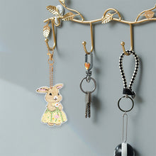 Load image into Gallery viewer, 6 PCS Double Sided Special Shape Diamond Painting Keychain for Beginners(Rabbit)