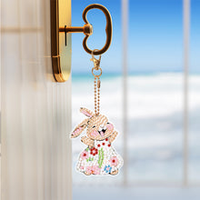 Load image into Gallery viewer, 6 PCS Double Sided Special Shape Diamond Painting Keychain for Beginners(Rabbit)