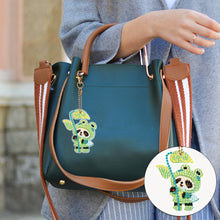 Load image into Gallery viewer, 6 PCS Double Sided Special Shape Diamond Painting Keychain for Beginners (Panda)