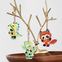 Load image into Gallery viewer, 6 PCS Double Sided Special Shape Diamond Painting Keychain for Beginners (Panda)