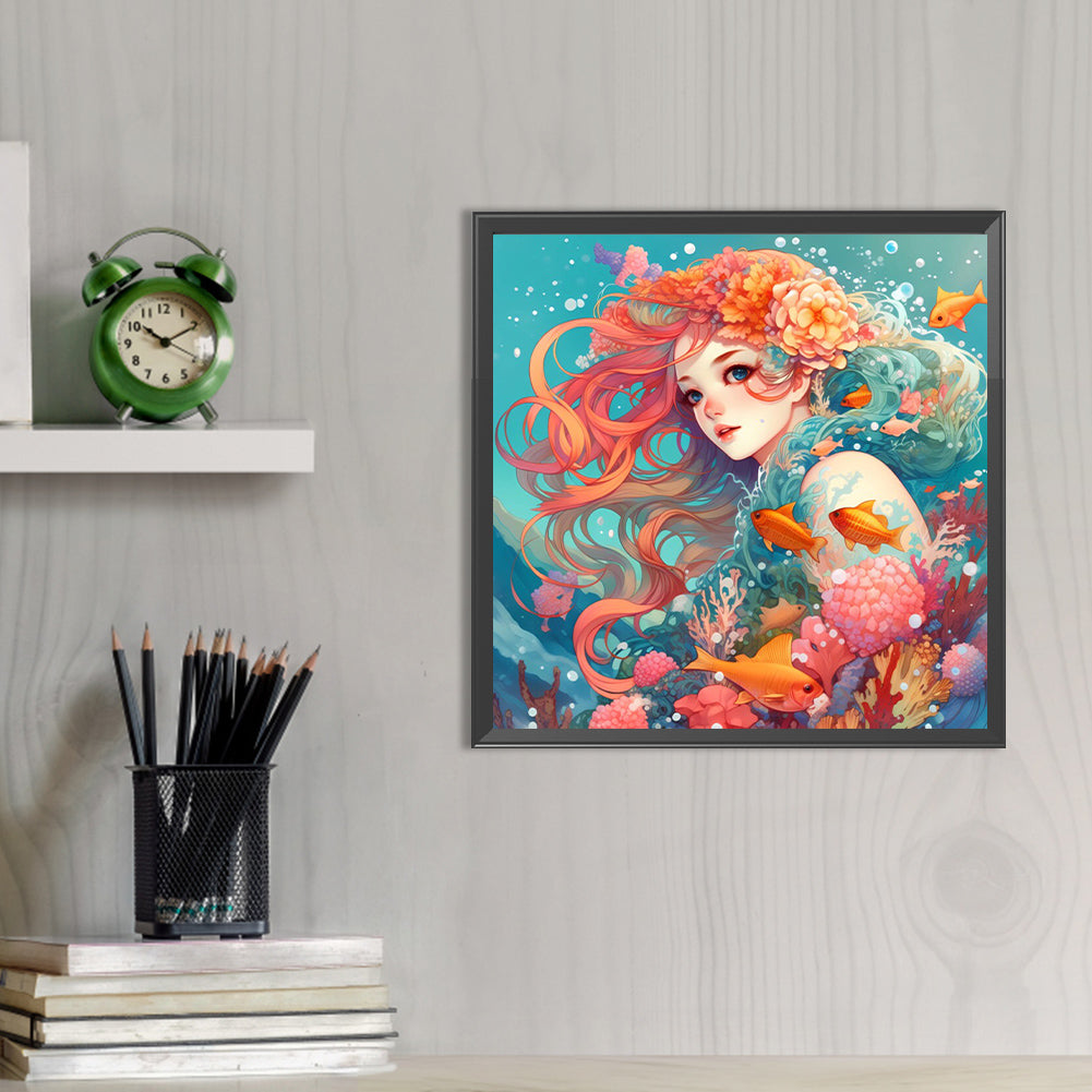 AB Diamond Painting - Full Round - Mermaid girl (40*40CM)
