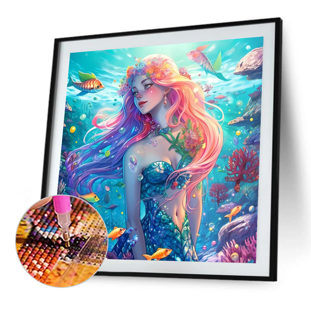 AB Diamond Painting - Full Round - Mermaid girl (40*40CM)