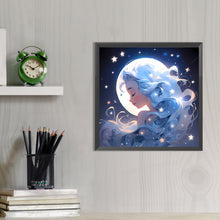 Load image into Gallery viewer, AB Diamond Painting - Full Round - Stars, Moon and Silver-Haired Girl (40*40CM)