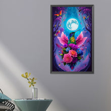 Load image into Gallery viewer, AB Diamond Painting - Full Round - Hummingbird and flowers under moon (40*65CM)