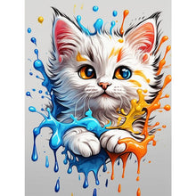 Load image into Gallery viewer, Diamond Painting - Full Square - Colorful Ink Cat (30*40CM)