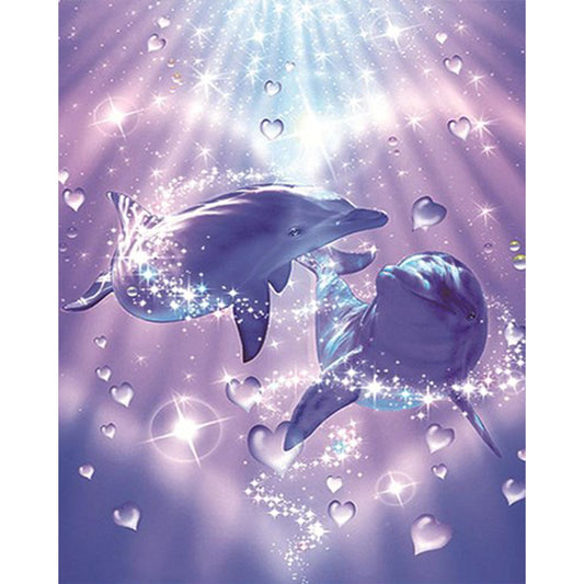 Diamond Painting - Full Square - Dream love dolphin (40*50CM)