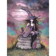 Load image into Gallery viewer, Diamond Painting - Full Round - Witch under the moon (30*40CM)