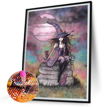 Load image into Gallery viewer, Diamond Painting - Full Round - Witch under the moon (30*40CM)