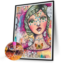 Load image into Gallery viewer, Diamond Painting - Full Round - pencil drawing girl (40*50CM)