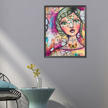 Load image into Gallery viewer, Diamond Painting - Full Round - pencil drawing girl (40*50CM)