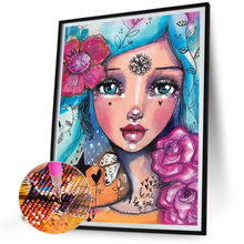Load image into Gallery viewer, Diamond Painting - Full Round - pencil drawing girl (40*50CM)