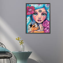 Load image into Gallery viewer, Diamond Painting - Full Round - pencil drawing girl (40*50CM)
